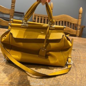 Vince Camuto purse, mustard yellow, 11x8 inches